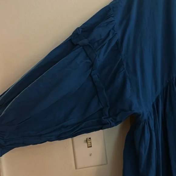 Mason and mill Irene dress tarp blue XL cotton midi - Picture 3 of 6